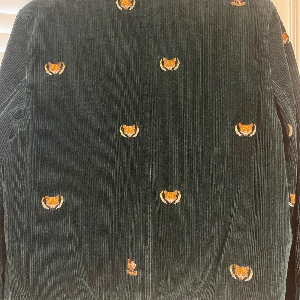 Dark Green corduroy Ralph Lauren Polo jacket with Fox and Rooster Embroidery - Picture 5 of 6